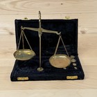 Vintage Brass Balance Scale W  Gram Weights In Original Case Made In India 50g