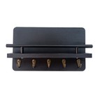 Bh-sh004 Key   Letter Mail Holder Rack Solid Wooden Shelf Wall Mount Home Decor