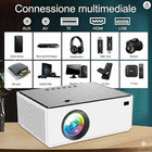 Ilipid Mini Projector 1080p Led Portable Home Theater Multimedia Movie Projector