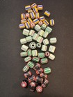 Lot - Chevron Glass Beads -60  Native American Beads 9-12mm  b963 