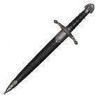 14 5  Ornate Black Crusader Fixed Blade Medieval Dagger Short Sword   Scabbard