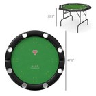 Soozier Poker Table Foldable 47  Round Card Table For 8 Players  Green