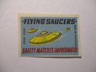 Vintage Unused  Yugoslavia Matchbox Label Flying Saucers Ufo s Spacemen