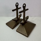 Vintage 6    Solid Brass Anchor Nautical 2 Bookend Set