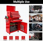 5 Drawer Rolling Tool Chest Tool Cabinet Storage Box Lockable Steel Tool Box Red