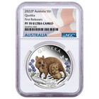 2022-p  1 Australia Quokka 1 Oz Silver Colorized Coin Ngc Pf70 Fr Australia F   