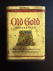 Vintage Empty Old Gold Cigarettes King Size Single Pack Tin 1940s Flip Top Case