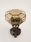 Antique Art Deco Bronze Table Lamp  Octagonal Glass Shade 1920s Style