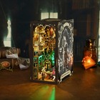 3d Diy Book Nook Kit Wooden Puzzle Bookshelf Insert Decor Gift With Led Lights