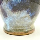 Ceramic 13    Blue Mottled Glazed Pottery Vase Chinese Markings On Bottom