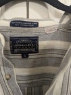 Mens Large Distressed Bogari Studio Collar Striped Button Italian Shirt