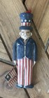 Vintage 4 Uncle Sam Hand Painted Carved  Christmas Ornament Primitive Americana