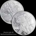 1 10 Oz Silver Bull   Bear Round - Mint Authentic  see Receipt  -multi Discount 