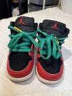 Nike Air Jordan 1 Mid Top Leather Lace-up Toddler Sneakers Red Black White Green