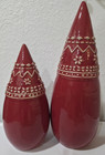 Ceramic Santa Gnome Elf Embossed Fair Isle Christmas Figurines 10 5   7 5 Set 2