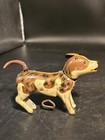 Vintage Wind Up Dog Japanese Lithographed Tin Dog Missing Ear Not Working 