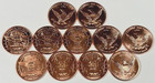 Copper Coins   Eleven Piece Dinosaur Collector Set   Fine  999 Bullion Rounds