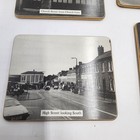 Vintage Lutterworrg England Devlieg Souvenir Picture Print Landmarks Coaster Set