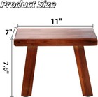 Wooden Step Stool  Solid Wood Milking Stool With Non-slip Mat  Portable Brown 