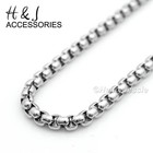 16 -36 men Stainless Steel 1 5mm Silver Smooth Classic Box Link Chain Necklace