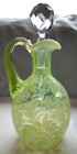 Fenton mint vintage src 1950s daisy fern topaz vaseline Opalescent Glass cruet
