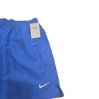 Nike Men s Large Mesh Lined Swim Trunks Blue Logo 7  Inseam Beach Sport Shorts