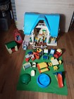 Huge Lot Little Tikes Large Blue Roof 2 Story Doll House Lots Of Accessories