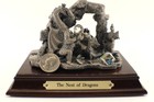 The Nest Of Dragons Roger Gibbons Pewter   Crystal Figurine Statue On Wood Base