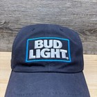 Bud Light Hat Cap Snap Back Blue Beer Advertising Embroidered Lightweight