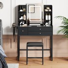 Makeup Vanity Table Set With 3 Lights Mirror And 5 Drawers Dressing Desk 3colors