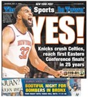 New York Knicks Beat Celtics Ny Post Newspaper 5 17 2025 Terrifknick 