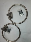 Lot Of 2 Towel Ring Brushed Nickel- Square Style   62070