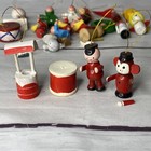 Vintage Wooden Miniature Christmas Tree Ornaments Lot Of 20  a Few Need Repairs 
