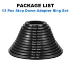 13pcs Metal Step Down Ring  Camera Lens Filter Adapter Ring Aluminum