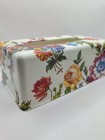 Mackenzie Childs Flower Market Enamel Metal Standard Tissue Box Holder Cover