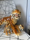Vintage Large Ceramic Tiger   Cubs Statue Figurine Italian   sh 
