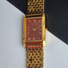 Vintage Seiko Slim Quartz Red Face Gentlemen s Wrist Watch - Free Shipping