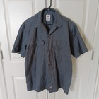 Dickies Work Shirt Men L Gray Excellent Short Sleeve Button Down Utility Twill