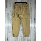 Cargo Jogger Pants Size Large Elastic Waist Drawstring Casual Mustard Gold