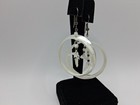 Great Pair Of Large Vintage Carved Mother Of Pearl Dangling Dolphins Earrings