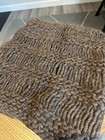 Hand Knitted 100  Wool Chunky Knit Brown Cowl Scarf