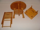 Strombecker Round Table Folding Chair Corner Table Mcm For 8 Inch Dolls Vintage
