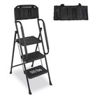 3 Step Stool Ladder With Handrails 500 Lbs Folding Attachable Tool
