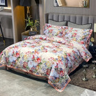 Vintage Chic Flowers Blossom Bedding 1duvet Cover 1flat Sheet 2pillowcases Satin
