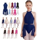 Kids Girls Lace Lyrical Ballet Leotard Latin Jazz Contemporary Costume Dancewear