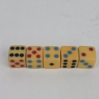 Vintage Butterscotch Multi Color 5 8   Pip Dice Bakelite Set Of 5