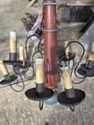 Antique Primitive Metal   Wood Chandelier 9 Arm Candle-style Rustic Brown Black