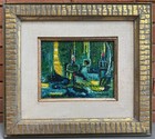 Vintage Mcm Abstract Oil Painting Seder Judaism Mid Century Modern Art Monitz
