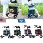 Rollator Walker Aluminum 3 Wheel With Seat Foldable Lightweight 10 7lbs Aluminum