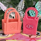 Littlest Pet Shop Lps 2 Pc Pink Shopping Bags Purses Totes Accessories Lot
